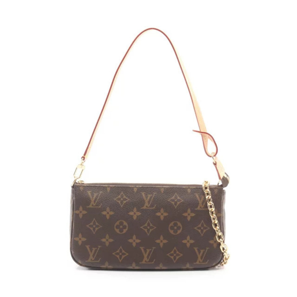 Louis Vuitton Pochette Accessoires Handbag Canvas Leather Monogram Brown